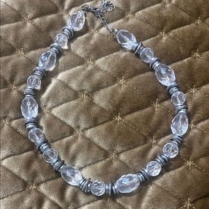 Cookie Lee Silver and Clear Beaded Necklace